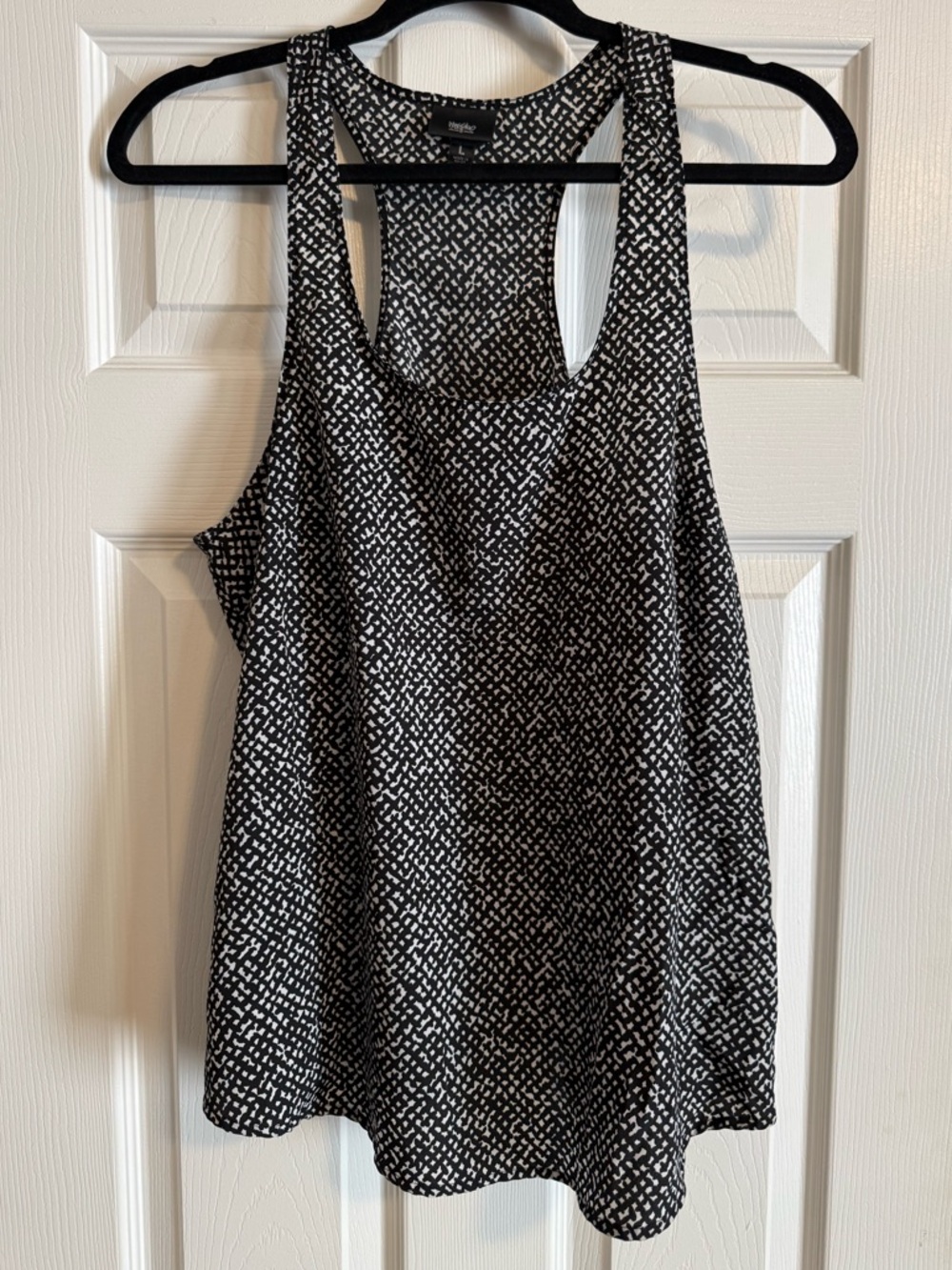 Mossimo Black and White Printed Racerback Tank